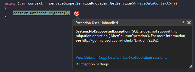 Migration Error